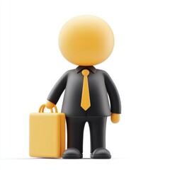 Poster - 3D illustration of a stylized businessperson.
