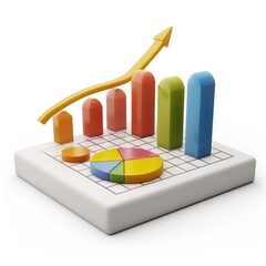 Poster - Colorful graphic representation of rising trends and data analysis.