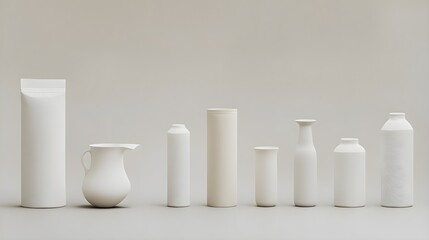 Poster - Minimalist white packaging display studio space product photography modern environment artistic viewpoint