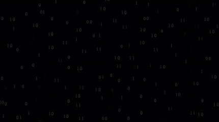 abstract binary code rain on dark background. digital data stream, technology concept. best for tech