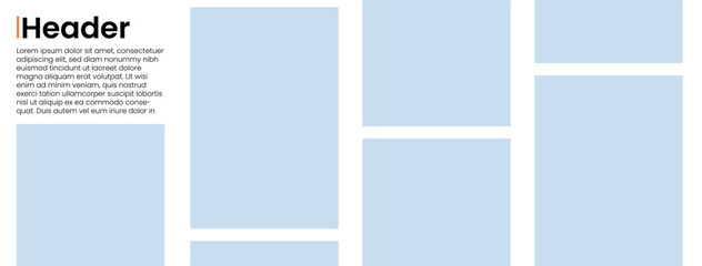 Aufkleber - Template of photo montage. 7 Blue frames design composition for gallery for website. Banner for bg design.