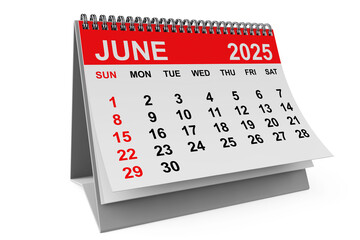 Poster - 2025 Year June Calendar. 3d rendering