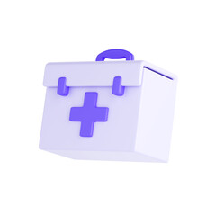 Poster - Cartoon Medical First Aid Kit Icon. 3d Rendering