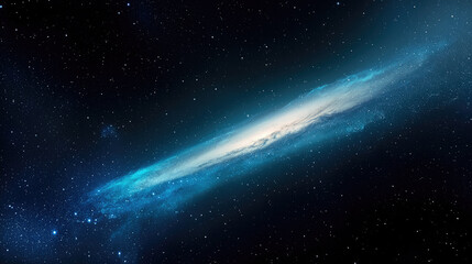 Poster - stunning view of galaxy in deep space, showcasing vibrant colors and spiral shape against backdrop of countless stars. cosmic beauty evokes sense of wonder and exploration