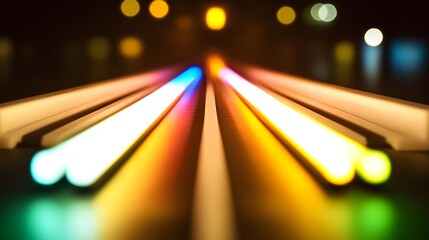 Poster - Extrusion process of glowing conductive wires workshop photography industrial setting close-up innovation