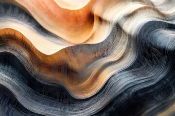 Aufkleber - Abstract wavy texture with shades of orange, beige, and dark gray, creating a flowing, undulating pattern.