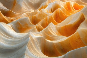 Poster - Abstract sandstone formations create a mesmerizing wave-like pattern in warm, earthy tones.