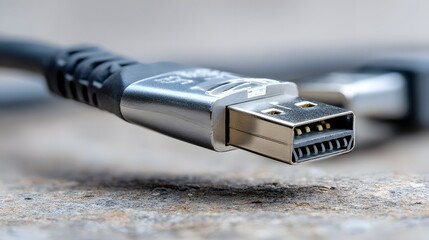 Aufkleber - Close up of a low profile minimalist LAN cable with a flat design highlighting its compact form factor and utility for commercial and business applications