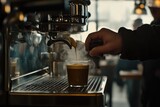 Coffee being poured into a glass
