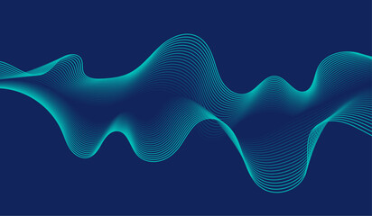 Poster - sound wave blurred lights vector abstract background.