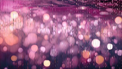 Poster - abstract purple bokeh light pattern with vertical paint drips for romantic design, digital art backgrounds, event flyers, or dreamy visual branding

