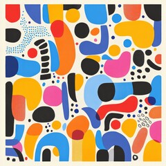 Poster - Abstract Colorful Geometric Shapes, Vibrant Composition, Modern Art Stock Photo