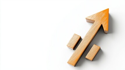 Aufkleber - Orange wooden percentage sign points upwards indicating financial growth
