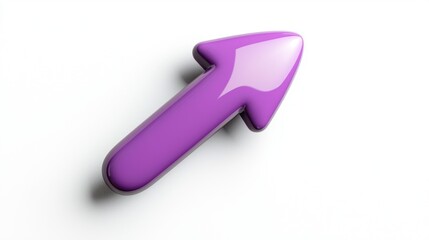 Aufkleber - Glossy purple arrow points upward and right on a clean white surface.