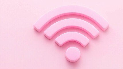 Aufkleber - A pink colored wifi signal icon is displayed on a pink colored surface.