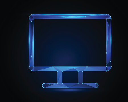 Flat LCD or LED computer monitor with blue screen. Digital display vector illustration. LED Monitor, LCD Monitor, OLED monitor, monitor design, Monitor Vector. TV, HD Monitor