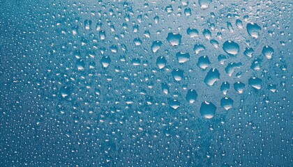 Poster -  water droplets on textured blue surface background for web design, branding, print media, and digital texture projects