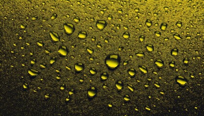 Poster -  yellow water droplets on textured surface abstract macro texture for web design, print media, branding backgrounds, or graphic projects