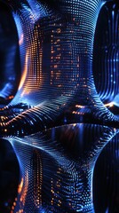 Poster - Intricate Luminous Lattice: A mesmerizing abstract of interconnected digital threads