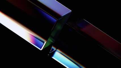 Leinwandbilder - Abstract animation, 3d render of rotating glass cubes, 4k seamless looped video