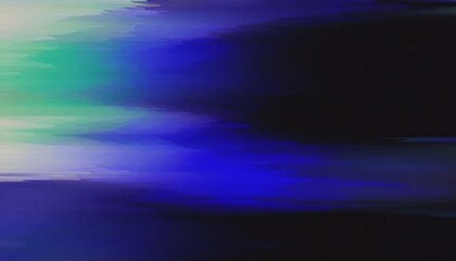 Poster -  abstract neon glitch background with horizontal scanlines and vibrant blue, green, and purple hues for digital art, music visuals, and tech design projects