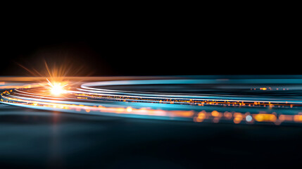 Poster - Dynamic light trails urban setting abstract photography nighttime close-up visual art for seo impact