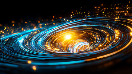 Poster - Galactic swirls of light and energy cosmic space digital art dark environment abstract perspective interstellar concepts