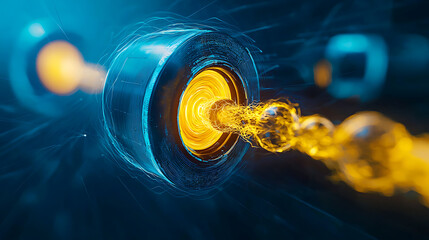 Poster - Dynamic energy beam emission futuristic laboratory digital art high-tech environment abstract concept
