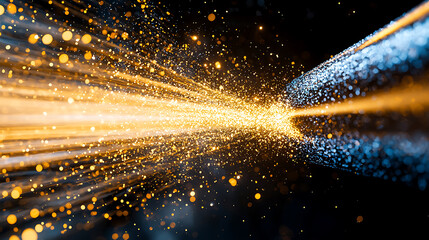 Poster - Dynamic light explosion abstract setting digital art vibrant colors close-up view energy and motion concept