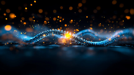 Fototapete - Dynamic molecular interaction visualization virtual lab 3d animation scientific environment close-up view biochemistry concept