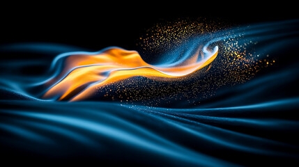 Aufkleber - Dynamic flame dance abstract imagery digital art dark background vibrant colors energy concept