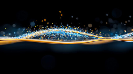 Poster - Dynamic flowing light patterns abstract digital art vibrant colors dark canvas artistic perspective visual concept