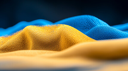 Poster - Waves of color displaying ukrainian pride abstract art digital environment close-up view vibrant concept