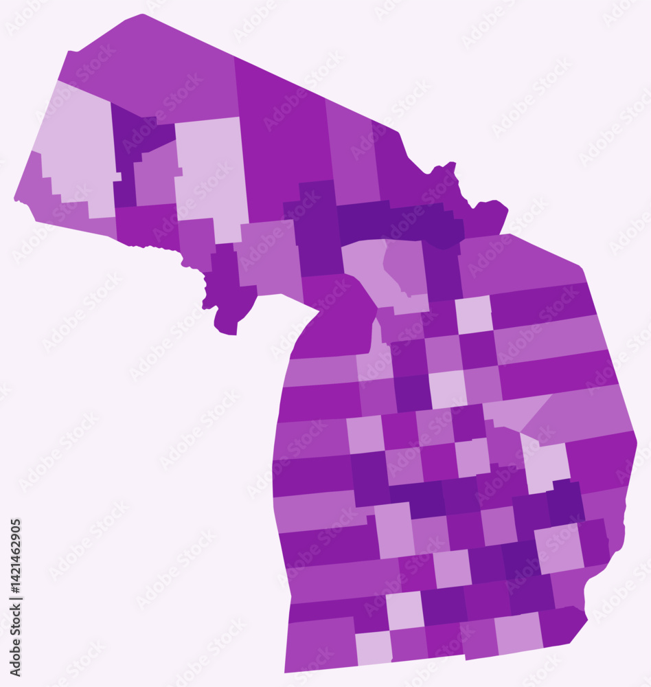 County Michigan Color Map of Michigan with counties. Just a simple state border map with ...