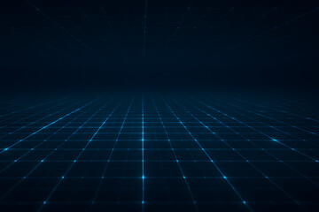 Poster - digital horizon: a vast expanse of digital data interconnectivity, rendered in a sleek, high-tech st