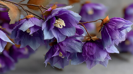 Poster - Delicate Purple Flowers with Soft Petals and Artistic Detailing