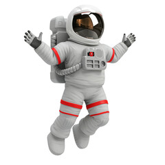 Wall Mural - Joyful Astronaut in Space A 3D Render Illustration