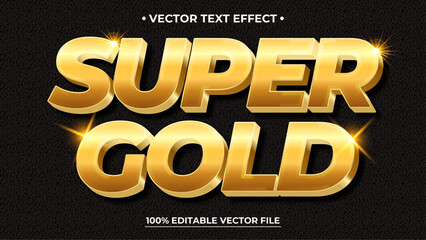 Poster - Luxury super gold sparkle text style effect template editable text effect