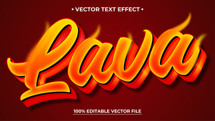 Poster - Lava 3D text effect Editable text style effect with red light theme suitable for fire theme needs