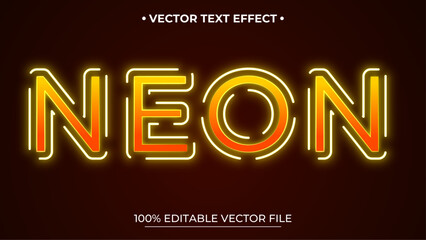 Poster - Neon text effect Text glows in the dark