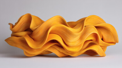 Poster - elegant flowing orange sculpture with smooth curves and waves