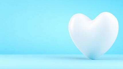Poster - Simple and clean white heart icon on a blue background representing user-centered design in dashboard layout concept