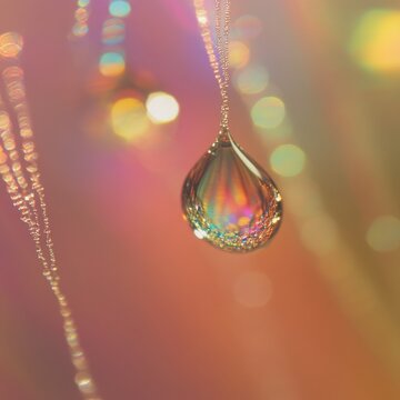 shimmer thread drop, dreamy haze, background
