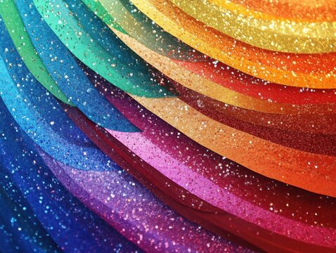 Folding shimmer thread element on a radiant splash backdrop
