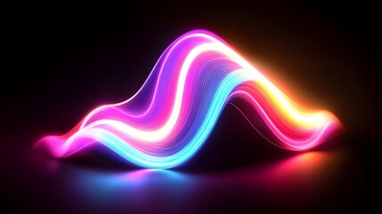 Poster - Abstract Wave of Neon Light