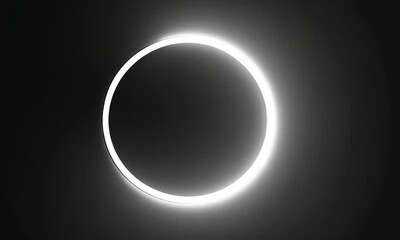 Wall Mural - a vibrant neon light circle floating in space against a dark background of black made with generativ