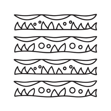 Comfy Patterns Coloring Pages for Adults and Kids, Bold and Easy Coloring Page, Simple and Big Designs, Line Art Victor Illustration, Black and White