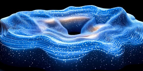 Poster - Abstract ring, data visualization, dark background