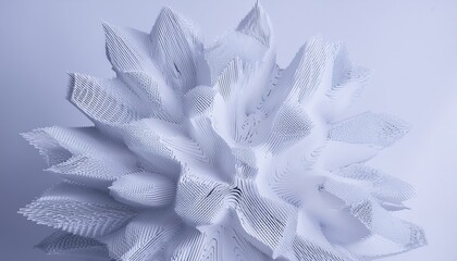 Poster - white abstract wave cluster for decor and digital art