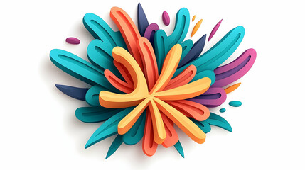 Poster - Colorful Abstract Fireworks Illustration on White Background